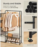 Slickblue Portable Wardrobe Closet – Heavy Duty Garment Rack with Shelves for Clothes Storage and Organization