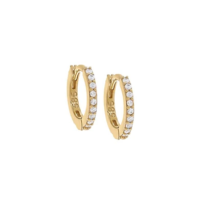 Cz Mini Huggie Earring 14K