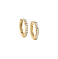 Cz Mini Huggie Earring 14K