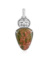 American West Jewelry Fritz Casuse Sterling Silver Yeibichai Unakite Pendant Enhancer