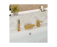 Casainc Single Handle Deck Mounted Roman Tub Faucet with Diverter