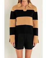 English Factory Women's Striped Knit Sweater