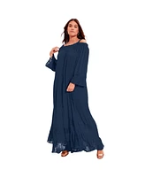 June + Vie Plus Off-The-Shoulder Maxi Dress
