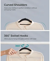 Slickblue Plastic Hangers Space Saving Clothes , Ultra Thin With Non Slip Rubber Coating, 30 Pieces