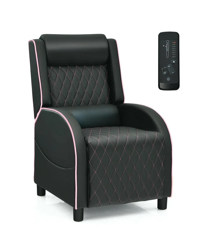 Gouun Massage Gaming Recliner Chair with Headrest and Adjustable Backrest for Home Theater