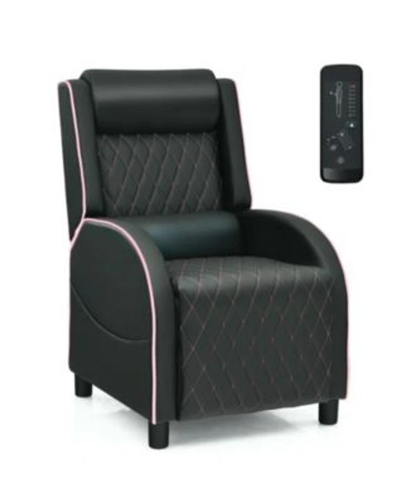 Gouun Massage Gaming Recliner Chair with Headrest Adjustable Backrest for Home Theater