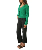 Paneros Clothing Women's Cotton Diana Crop Cardigan Emerald Green