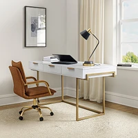 Guillen Modern Desk Swith Built in Outlet with 3 Drawer