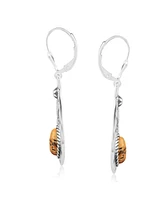 American West Jewelry Sterling Silver Picture Jasper Gemstone Open Teardrop Dangle Earrings