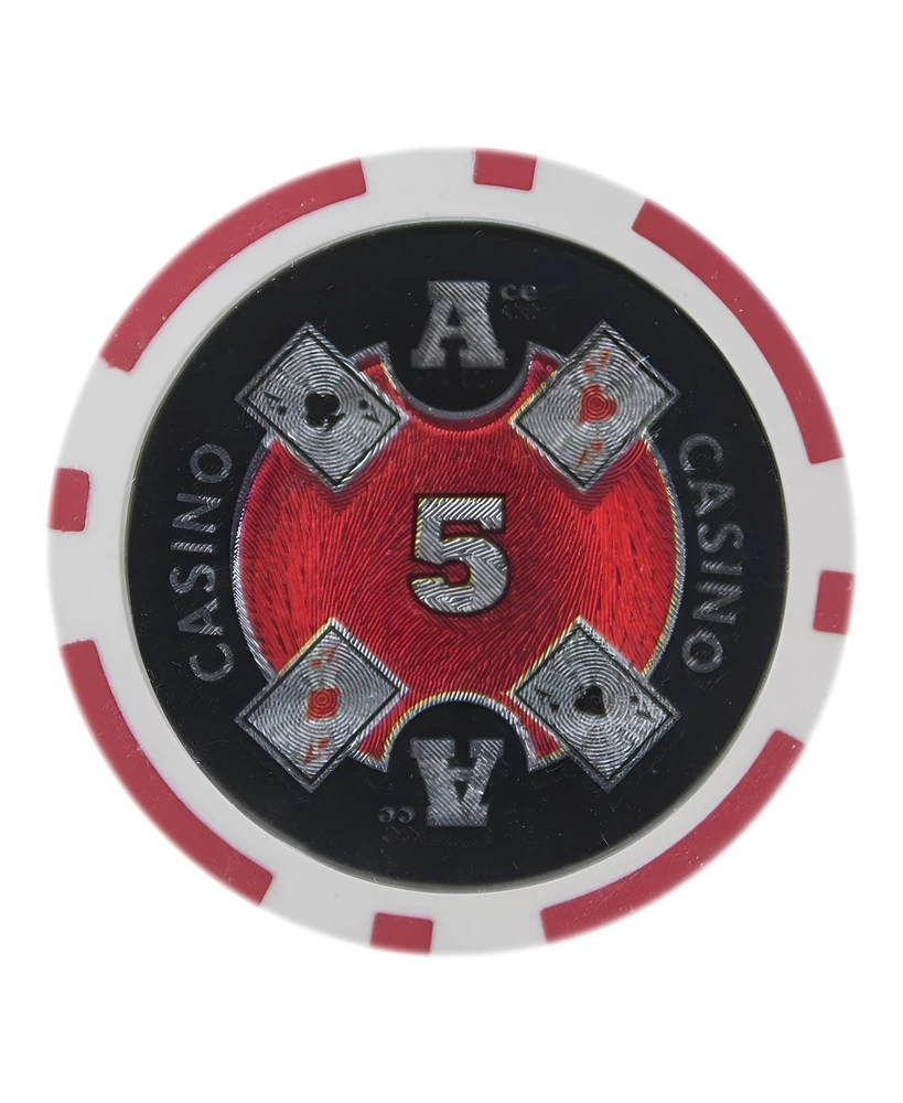 Slickblue Ace Casino Poker Chips (25-pack) - Clay Composite $5