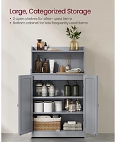 Slickblue Stylish Bathroom Floor Cabinet with Double Doors for Storage and Organization