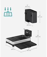 Slickblue Expandable Dish Drying Rack – Stainless Steel with Utensil Holder, Rustproof for Kitchen Counter