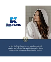 Ben Kaufman Hooded Velour Robe - Unisex Cotton Kimono Bathrobe for Men & Women, Luxury Hotel Spa Soft Plush & Lightweight - 1PK