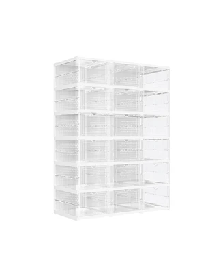 Slickblue Transparent Stackable Shoe Boxes for Clear and Organized Footwear Storage