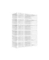 Slickblue Transparent Stackable Shoe Boxes for Clear and Organized Footwear Storage