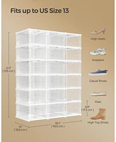 Slickblue Transparent Stackable Shoe Boxes for Clear and Organized Footwear Storage