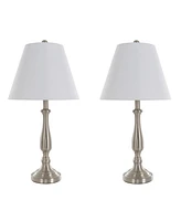 Lavish Home 25.5" Brushed Steel Table Lamp Set