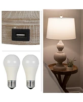 Lavish Home 27.17" Usb Charging Led Table Lamp Set