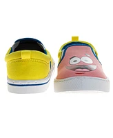 Nickelodeon Little and Big Kids Slip On Low Top Canvas Sneakers