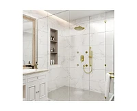 Casainc 3-Function 12 Inch Temperature Digital Display Shower System With 2-Setting Slider Bar Handheld And 4Pcs Body Jets