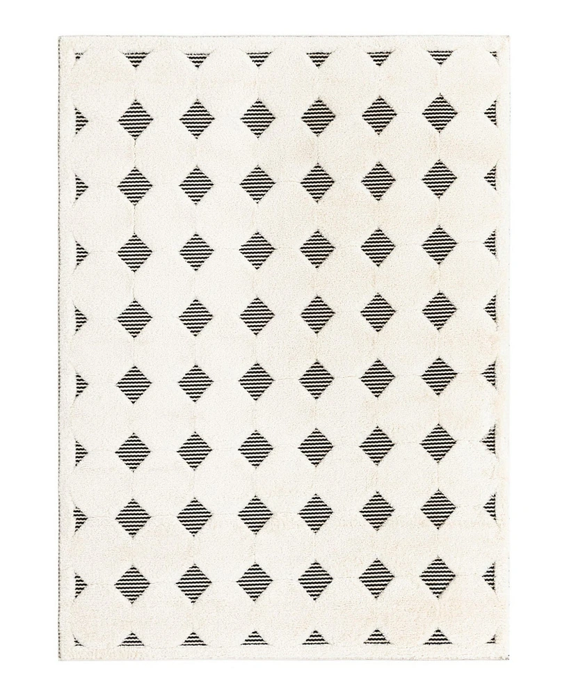 Bayshore Home Textured Tones Diamonds 5'1"x7'1" Area Rug