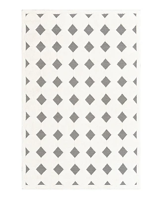 Bayshore Home Textured Tones Diamonds 6'1"x9' Area Rug