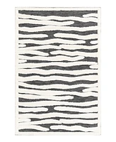 Bayshore Home Textured Tones Lines 4'1"x6'1" Area Rug