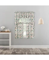 No. 918 Magdalena Butterfly Print Sheer Rod Pocket Kitchen Curtain Tier Pair