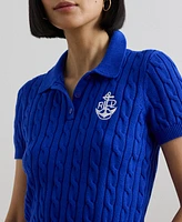 Lauren Ralph Lauren Women's Anchor-Logo Cable-Knit Polo Sweater