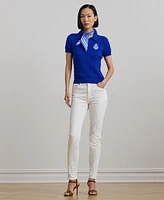 Lauren Ralph Lauren Women's Anchor-Logo Cable-Knit Polo Sweater