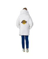 Jill Martin Men's and Women's The Best Lounger In The World Cream Los Angeles Lakers Oversized Open-Front Hoodie Sweater