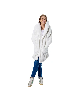 Jill Martin Men's and Women's The Best Lounger In The World Cream Los Angeles Lakers Oversized Open-Front Hoodie Sweater