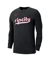 Nike Men's Black Portland Trail Blazers 2024/25 City Edition Essential Logo Long Sleeve T-Shirt