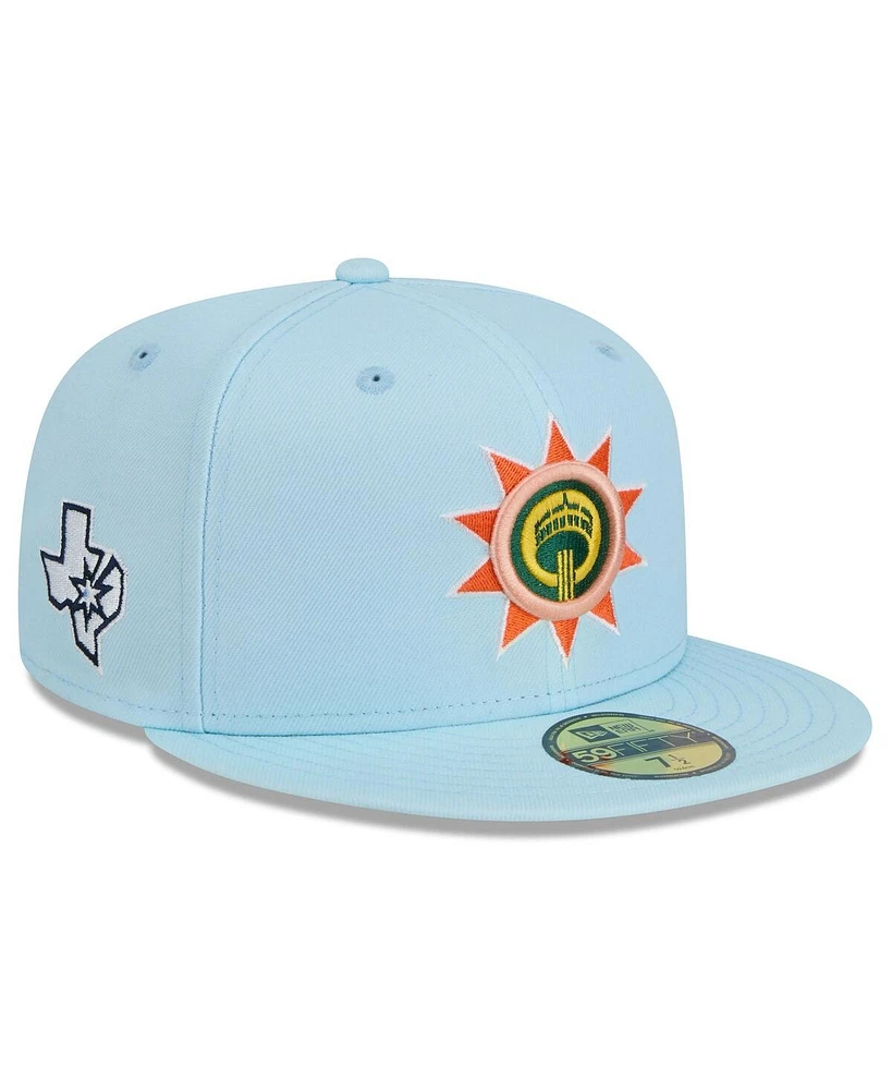 New Era Men's Light Blue San Antonio Spurs 2024/25 City Edition Alternate 59FIFTY Fitted Hat