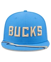 New Era Big Boys and Girls Blue Milwaukee Bucks 2024/25 City Edition 9FIFTY Snapback Hat