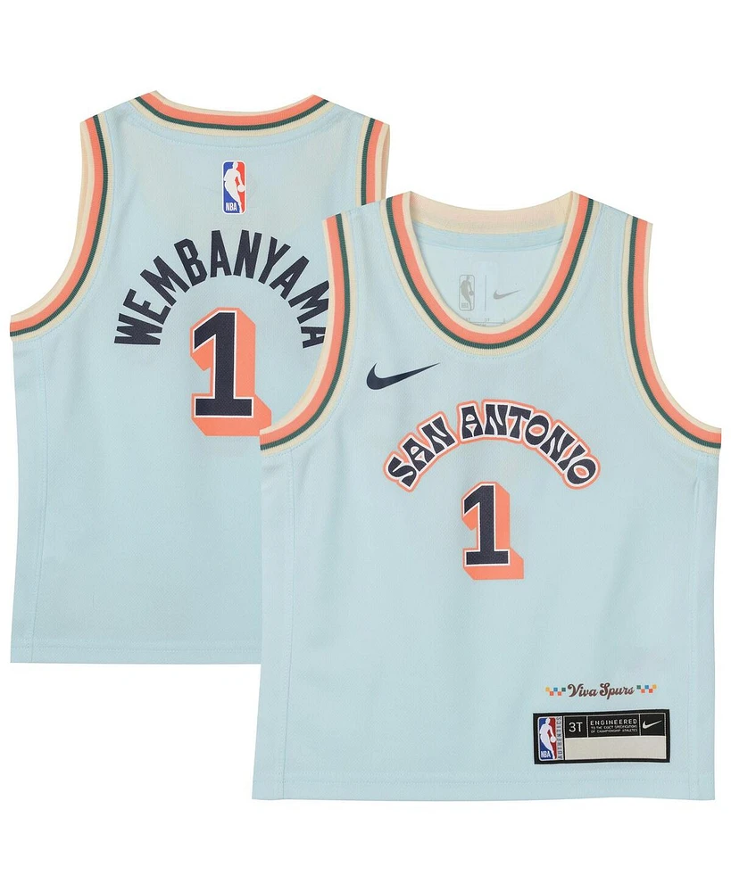 Nike Toddler Victor Wembanyama Light Blue San Antonio Spurs 2024/25 Swingman Player Jersey - City Edition