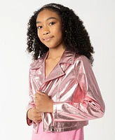 Sparkle & Shine Big Girls Crystal Dress with Metallic Moto Jacket, 2- Piece Set