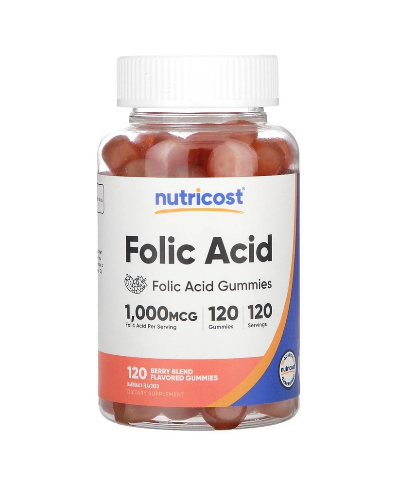 Nutricost Folic Acid Gummies Berry Blend 1 000 mcg