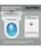 DeerValley Liberty Compact Toilets One-Piece Toilet With High-Efficiency Flush Round Toilet for Space-Saving Floor Mounted (Seat Included)