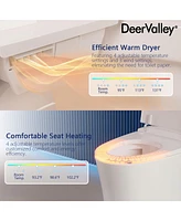 DeerValley Smart Bidet Toilet Quiet-Closed Heated Seat Sensor Auto, Foot Kick & Blackout Flush, Advanced