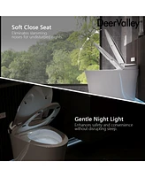DeerValley Smart Bidet Elongated Toilet, Auto Open & Close, Heated Seat, Wireless Remote Control, Premium