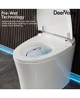 DeerValley Smart Bidet Elongated Toilet, Auto Open & Close, Heated Seat, Wireless Remote Control, Premium