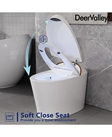 DeerValley Smart Bidet Elongated Toilet, Foot Kick Flush, Heated Seat, Instant Warm Water Wash, Advanced