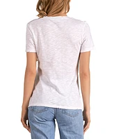 Elan Women's Cotton Graphic Heart Short-Sleeve T-Shirt