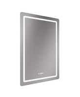 DeerValley 24'' W x 35'' H Anti-Fog Led Bathroom Mirror With Smart Dimmable And Time Mode Control Wall Mounted Vanity Mirror