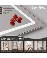 DeerValley 24'' W x 35'' H Anti-Fog Led Bathroom Mirror With Smart Dimmable And Time Mode Control Wall Mounted Vanity Mirror