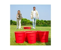 Ropoda Giant Yard Pong, Yard Games with Durable Buckets and Balls Red Xl