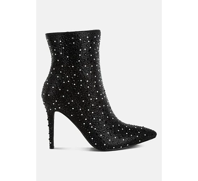 London Rag Lobelia Rhinestones Embellished Stiletto Boots