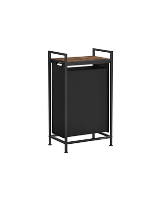 Slickblue Laundry Hamper with Top Shelf, Pull-Out Bags & Metal Frame, 2 Removable Oxford Fabric Baskets