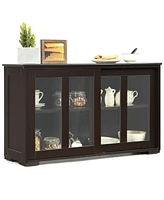 Gouun Sideboard Buffet Cupboard Storage Cabinet with Sliding Door